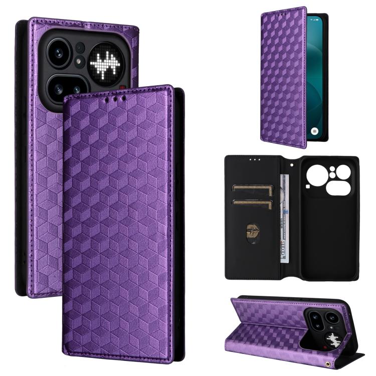 Cubic Grid Texture Flip Leather Phone Case, For Nothing Phone 4b, For Nothing Phone 4a Pro, For Nothing Phone 4a, For Nothing Phone 3a Lite, For Nothing Phone 3, For Nothing CMF Phone 2 Pro, For Nothing Phone 3a, For Nothing Phone 3a Pro               ...