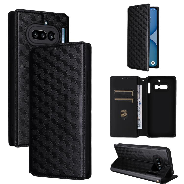 Cubic Grid Texture Flip Leather Phone Case, For Nothing Phone 4b, For Nothing Phone 4a Pro, For Nothing Phone 4a, For Nothing Phone 3a Lite, For Nothing Phone 3, For Nothing CMF Phone 2 Pro, For Nothing Phone 3a, For Nothing Phone 3a Pro               ...
