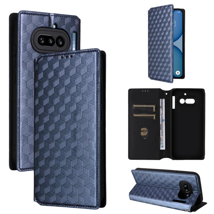 Cubic Grid Texture Flip Leather Phone Case, For Nothing Phone 4b, For Nothing Phone 4a Pro, For Nothing Phone 4a, For Nothing Phone 3a Lite, For Nothing Phone 3, For Nothing CMF Phone 2 Pro, For Nothing Phone 3a, For Nothing Phone 3a Pro               ...