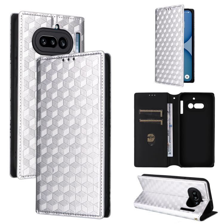 Cubic Grid Texture Flip Leather Phone Case, For Nothing Phone 4b, For Nothing Phone 4a Pro, For Nothing Phone 4a, For Nothing Phone 3a Lite, For Nothing Phone 3, For Nothing CMF Phone 2 Pro, For Nothing Phone 3a, For Nothing Phone 3a Pro               ...