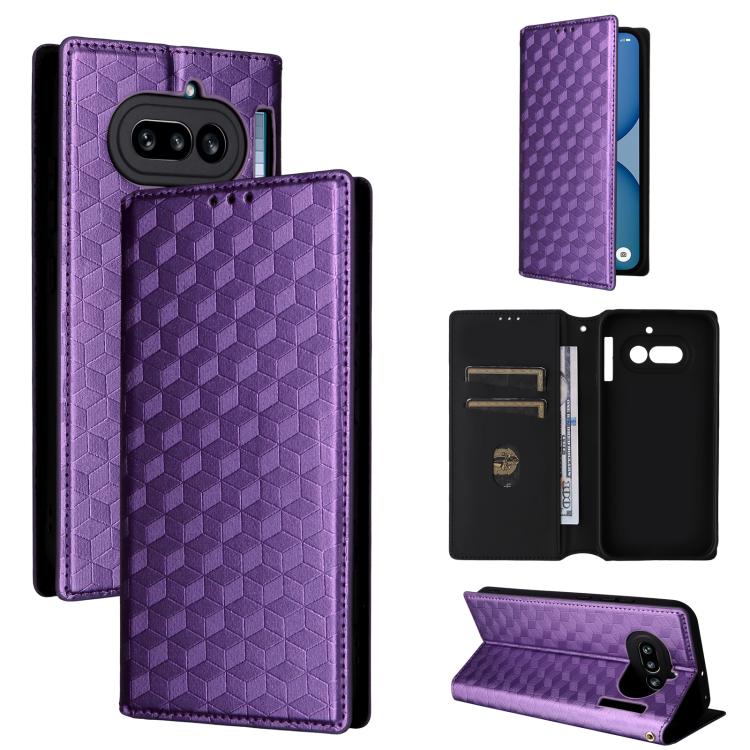 Cubic Grid Texture Flip Leather Phone Case, For Nothing Phone 4b, For Nothing Phone 4a Pro, For Nothing Phone 4a, For Nothing Phone 3a Lite, For Nothing Phone 3, For Nothing CMF Phone 2 Pro, For Nothing Phone 3a, For Nothing Phone 3a Pro               ...