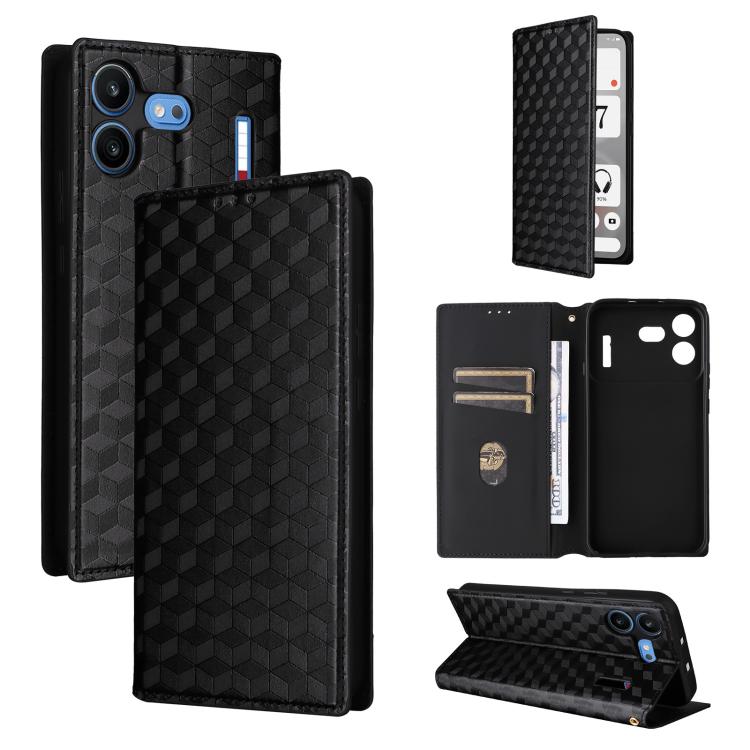Cubic Grid Texture Flip Leather Phone Case, For Nothing Phone 4b, For Nothing Phone 4a Pro, For Nothing Phone 4a, For Nothing Phone 3a Lite, For Nothing Phone 3, For Nothing CMF Phone 2 Pro, For Nothing Phone 3a, For Nothing Phone 3a Pro               ...