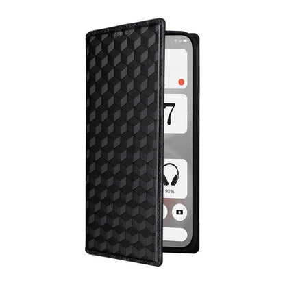 Cubic Grid Texture Flip Leather Phone Case, For Nothing Phone 4b, For Nothing Phone 4a Pro, For Nothing Phone 4a, For Nothing Phone 3a Lite, For Nothing Phone 3, For Nothing CMF Phone 2 Pro, For Nothing Phone 3a, For Nothing Phone 3a Pro               ...