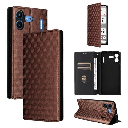 Cubic Grid Texture Flip Leather Phone Case, For Nothing Phone 4b, For Nothing Phone 4a Pro, For Nothing Phone 4a, For Nothing Phone 3a Lite, For Nothing Phone 3, For Nothing CMF Phone 2 Pro, For Nothing Phone 3a, For Nothing Phone 3a Pro               ...