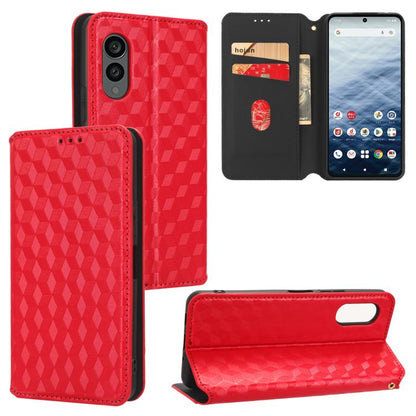 Cubic Grid Texture Flip Leather Phone Case, For Fujitsu Arrows We3, For Fujitsu FCNT Rakuraku F-53E, For Fujitsu Rakuraku A401FC, For Fujitsu Arrows We2 F-52E, For Fujitsu Arrows We2 Plus F-51E, For Fujitsu Arrows N F-51C, For Fujitsu Arrows WE F-51B  ...