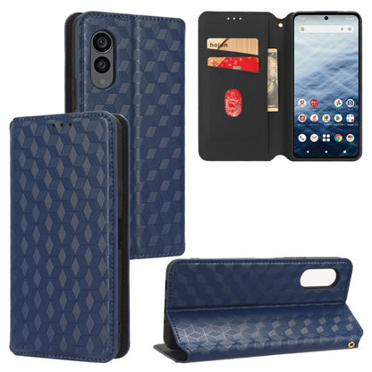 Cubic Grid Texture Flip Leather Phone Case, For Fujitsu Arrows We3, For Fujitsu FCNT Rakuraku F-53E, For Fujitsu Rakuraku A401FC, For Fujitsu Arrows We2 F-52E, For Fujitsu Arrows We2 Plus F-51E, For Fujitsu Arrows N F-51C, For Fujitsu Arrows WE F-51B  ...