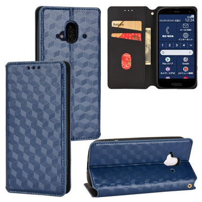 Cubic Grid Texture Flip Leather Phone Case, For Fujitsu Arrows We3, For Fujitsu FCNT Rakuraku F-53E, For Fujitsu Rakuraku A401FC, For Fujitsu Arrows We2 F-52E, For Fujitsu Arrows We2 Plus F-51E, For Fujitsu Arrows N F-51C, For Fujitsu Arrows WE F-51B  ...