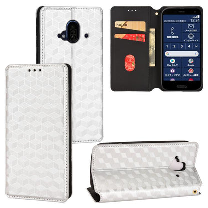 Cubic Grid Texture Flip Leather Phone Case, For Fujitsu Arrows We3, For Fujitsu FCNT Rakuraku F-53E, For Fujitsu Rakuraku A401FC, For Fujitsu Arrows We2 F-52E, For Fujitsu Arrows We2 Plus F-51E, For Fujitsu Arrows N F-51C, For Fujitsu Arrows WE F-51B  ...