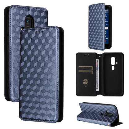 Cubic Grid Texture Flip Leather Phone Case, For Fujitsu Arrows We3, For Fujitsu FCNT Rakuraku F-53E, For Fujitsu Rakuraku A401FC, For Fujitsu Arrows We2 F-52E, For Fujitsu Arrows We2 Plus F-51E, For Fujitsu Arrows N F-51C, For Fujitsu Arrows WE F-51B  ...
