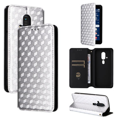 Cubic Grid Texture Flip Leather Phone Case, For Fujitsu Arrows We3, For Fujitsu FCNT Rakuraku F-53E, For Fujitsu Rakuraku A401FC, For Fujitsu Arrows We2 F-52E, For Fujitsu Arrows We2 Plus F-51E, For Fujitsu Arrows N F-51C, For Fujitsu Arrows WE F-51B  ...
