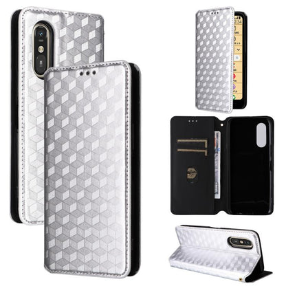 Cubic Grid Texture Flip Leather Phone Case, For Fujitsu Arrows We3, For Fujitsu FCNT Rakuraku F-53E, For Fujitsu Rakuraku A401FC, For Fujitsu Arrows We2 F-52E, For Fujitsu Arrows We2 Plus F-51E, For Fujitsu Arrows N F-51C, For Fujitsu Arrows WE F-51B  ...