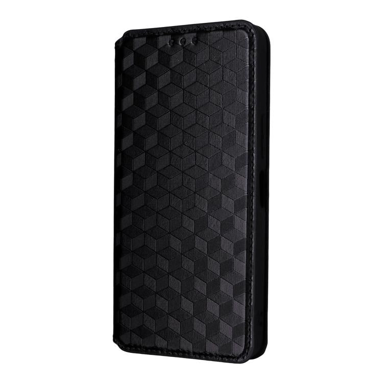 Cubic Grid Texture Flip Leather Phone Case, For Fujitsu Arrows We3, For Fujitsu FCNT Rakuraku F-53E, For Fujitsu Rakuraku A401FC, For Fujitsu Arrows We2 F-52E, For Fujitsu Arrows We2 Plus F-51E, For Fujitsu Arrows N F-51C, For Fujitsu Arrows WE F-51B  ...