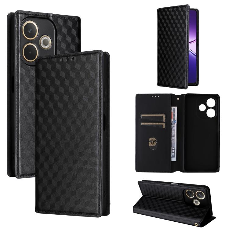 Cubic Grid Texture Flip Leather Phone Case, For OPPO A5x 5G / 4G Global, For OPPO A5 5G / 4G Global / A5M, For OPPO Reno14 Pro Global, For OPPO Reno14 Global, For OPPO K13 5G / K13X 5G / K12S 5G, For OPPO Find X8s+ 5G, For OPPO Find X8s 5G             ...