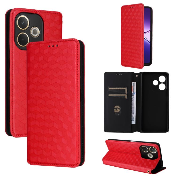 Cubic Grid Texture Flip Leather Phone Case, For OPPO A5x 5G / 4G Global, For OPPO A5 5G / 4G Global / A5M, For OPPO Reno14 Pro Global, For OPPO Reno14 Global, For OPPO K13 5G / K13X 5G / K12S 5G, For OPPO Find X8s+ 5G, For OPPO Find X8s 5G             ...
