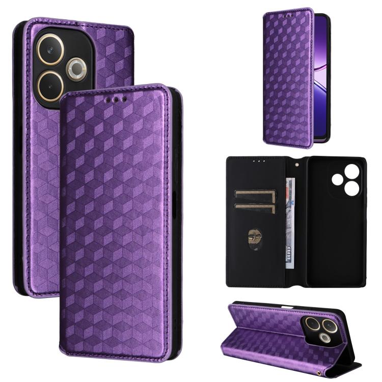 Cubic Grid Texture Flip Leather Phone Case, For OPPO A5x 5G / 4G Global, For OPPO A5 5G / 4G Global / A5M, For OPPO Reno14 Pro Global, For OPPO Reno14 Global, For OPPO K13 5G / K13X 5G / K12S 5G, For OPPO Find X8s+ 5G, For OPPO Find X8s 5G             ...