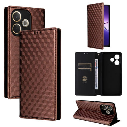 Cubic Grid Texture Flip Leather Phone Case, For OPPO A5x 5G / 4G Global, For OPPO A5 5G / 4G Global / A5M, For OPPO Reno14 Pro Global, For OPPO Reno14 Global, For OPPO K13 5G / K13X 5G / K12S 5G, For OPPO Find X8s+ 5G, For OPPO Find X8s 5G             ...