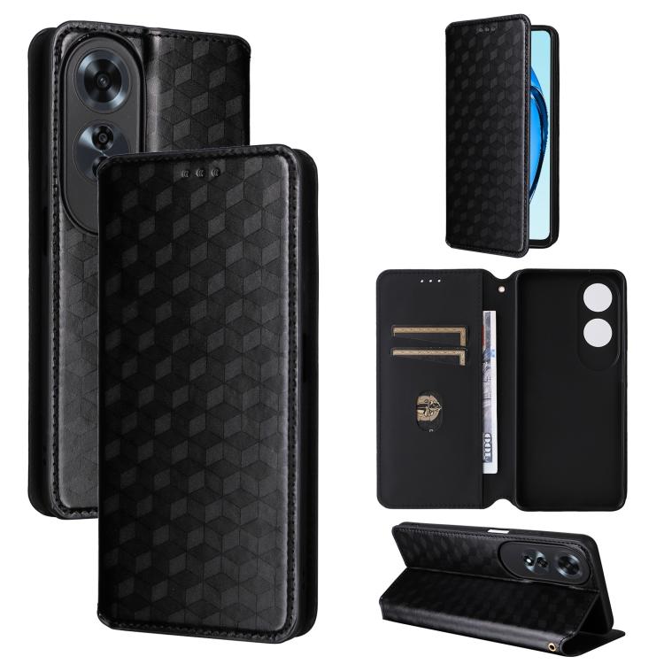 Cubic Grid Texture Flip Leather Phone Case, For OPPO A5x 5G / 4G Global, For OPPO A5 5G / 4G Global / A5M, For OPPO Reno14 Pro Global, For OPPO Reno14 Global, For OPPO K13 5G / K13X 5G / K12S 5G, For OPPO Find X8s+ 5G, For OPPO Find X8s 5G             ...