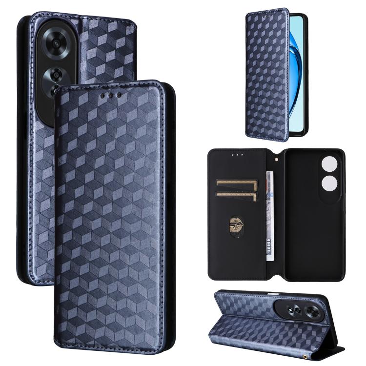 Cubic Grid Texture Flip Leather Phone Case, For OPPO A5x 5G / 4G Global, For OPPO A5 5G / 4G Global / A5M, For OPPO Reno14 Pro Global, For OPPO Reno14 Global, For OPPO K13 5G / K13X 5G / K12S 5G, For OPPO Find X8s+ 5G, For OPPO Find X8s 5G             ...