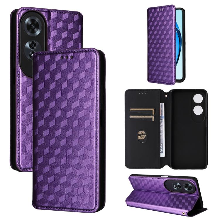 Cubic Grid Texture Flip Leather Phone Case, For OPPO A5x 5G / 4G Global, For OPPO A5 5G / 4G Global / A5M, For OPPO Reno14 Pro Global, For OPPO Reno14 Global, For OPPO K13 5G / K13X 5G / K12S 5G, For OPPO Find X8s+ 5G, For OPPO Find X8s 5G             ...