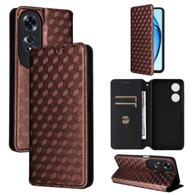 Cubic Grid Texture Flip Leather Phone Case, For OPPO A5x 5G / 4G Global, For OPPO A5 5G / 4G Global / A5M, For OPPO Reno14 Pro Global, For OPPO Reno14 Global, For OPPO K13 5G / K13X 5G / K12S 5G, For OPPO Find X8s+ 5G, For OPPO Find X8s 5G             ...