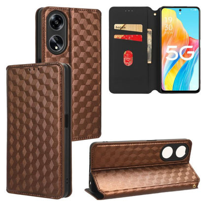 Cubic Grid Texture Flip Leather Phone Case, For OPPO Find X8 5G, For OPPO A3X 5G Global/ 4G / A3 4G / 5G, For OPPO Reno12 F 5G, For OPPO Reno11 A JP / PJH110, For OPPO Reno12 Pro 5G Global, For OPPO Reno12 5G Global, For OPPO A3 Pro 5G Global          ...