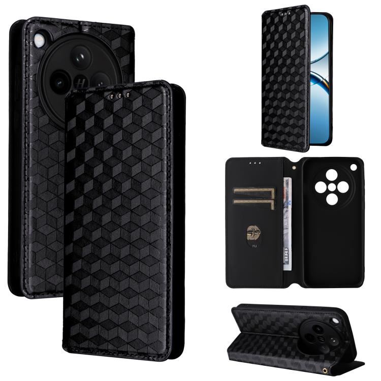 Cubic Grid Texture Flip Leather Phone Case, For OPPO Find X8 5G, For OPPO A3X 5G Global/ 4G / A3 4G / 5G, For OPPO Reno12 F 5G, For OPPO Reno11 A JP / PJH110, For OPPO Reno12 Pro 5G Global, For OPPO Reno12 5G Global, For OPPO A3 Pro 5G Global          ...