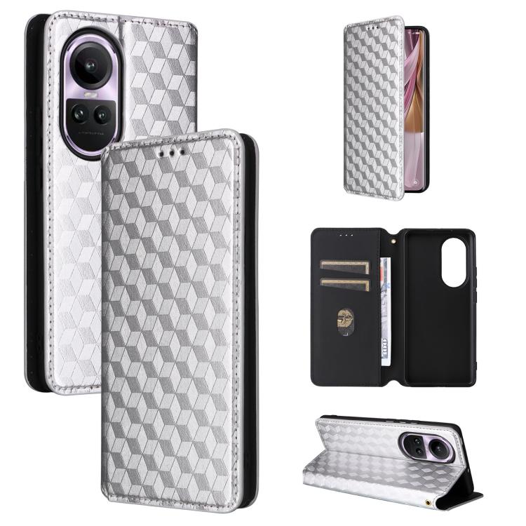 Cubic Grid Texture Flip Leather Phone Case, For OPPO Find X8 5G, For OPPO A3X 5G Global/ 4G / A3 4G / 5G, For OPPO Reno12 F 5G, For OPPO Reno11 A JP / PJH110, For OPPO Reno12 Pro 5G Global, For OPPO Reno12 5G Global, For OPPO A3 Pro 5G Global          ...