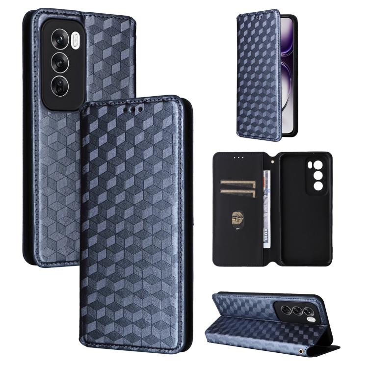 Cubic Grid Texture Flip Leather Phone Case, For OPPO Find X8 5G, For OPPO A3X 5G Global/ 4G / A3 4G / 5G, For OPPO Reno12 F 5G, For OPPO Reno11 A JP / PJH110, For OPPO Reno12 Pro 5G Global, For OPPO Reno12 5G Global, For OPPO A3 Pro 5G Global          ...