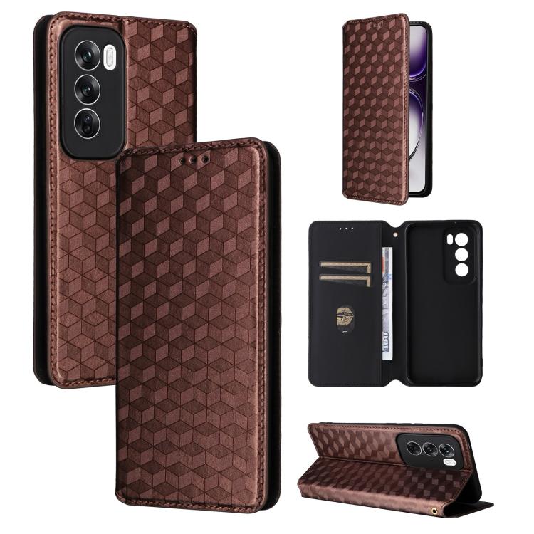 Cubic Grid Texture Flip Leather Phone Case, For OPPO Find X8 5G, For OPPO A3X 5G Global/ 4G / A3 4G / 5G, For OPPO Reno12 F 5G, For OPPO Reno11 A JP / PJH110, For OPPO Reno12 Pro 5G Global, For OPPO Reno12 5G Global, For OPPO A3 Pro 5G Global          ...