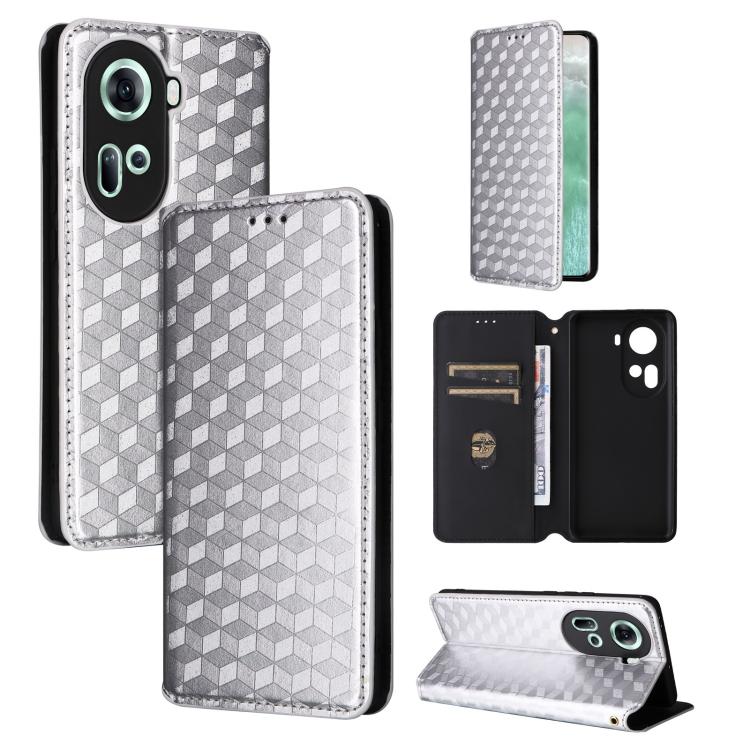 Cubic Grid Texture Flip Leather Phone Case, For OPPO Find X8 5G, For OPPO A3X 5G Global/ 4G / A3 4G / 5G, For OPPO Reno12 F 5G, For OPPO Reno11 A JP / PJH110, For OPPO Reno12 Pro 5G Global, For OPPO Reno12 5G Global, For OPPO A3 Pro 5G Global          ...
