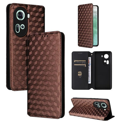 Cubic Grid Texture Flip Leather Phone Case, For OPPO Find X8 5G, For OPPO A3X 5G Global/ 4G / A3 4G / 5G, For OPPO Reno12 F 5G, For OPPO Reno11 A JP / PJH110, For OPPO Reno12 Pro 5G Global, For OPPO Reno12 5G Global, For OPPO A3 Pro 5G Global          ...