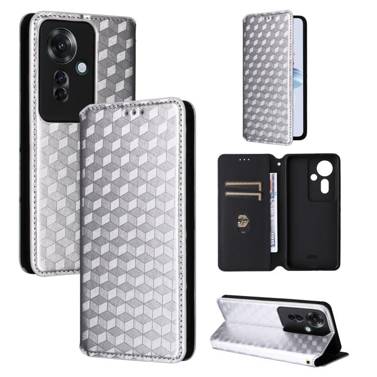 Cubic Grid Texture Flip Leather Phone Case, For OPPO Find X8 5G, For OPPO A3X 5G Global/ 4G / A3 4G / 5G, For OPPO Reno12 F 5G, For OPPO Reno11 A JP / PJH110, For OPPO Reno12 Pro 5G Global, For OPPO Reno12 5G Global, For OPPO A3 Pro 5G Global          ...