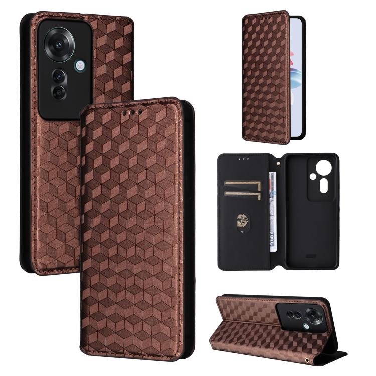 Cubic Grid Texture Flip Leather Phone Case, For OPPO Find X8 5G, For OPPO A3X 5G Global/ 4G / A3 4G / 5G, For OPPO Reno12 F 5G, For OPPO Reno11 A JP / PJH110, For OPPO Reno12 Pro 5G Global, For OPPO Reno12 5G Global, For OPPO A3 Pro 5G Global          ...