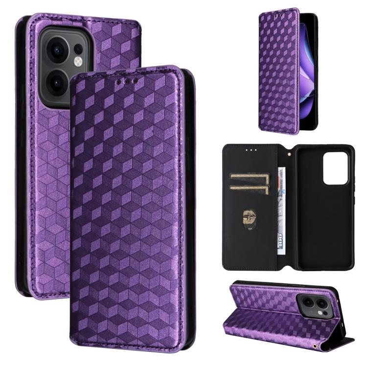 Cubic Grid Texture Flip Leather Phone Case, For OPPO A5x 5G / 4G Global, For OPPO A5 5G / 4G Global / A5M, For OPPO Reno14 Pro Global, For OPPO Reno14 Global, For OPPO K13 5G / K13X 5G / K12S 5G, For OPPO Find X8s+ 5G, For OPPO Find X8s 5G             ...