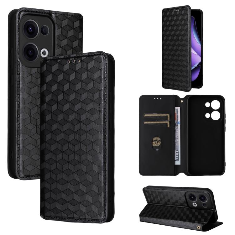 Cubic Grid Texture Flip Leather Phone Case, For OPPO A5x 5G / 4G Global, For OPPO A5 5G / 4G Global / A5M, For OPPO Reno14 Pro Global, For OPPO Reno14 Global, For OPPO K13 5G / K13X 5G / K12S 5G, For OPPO Find X8s+ 5G, For OPPO Find X8s 5G             ...
