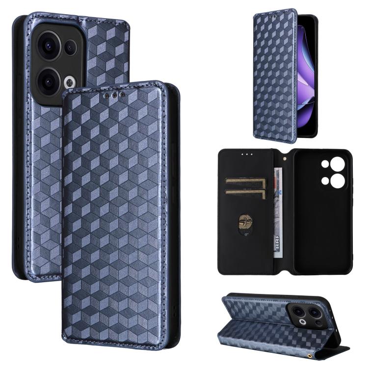 Cubic Grid Texture Flip Leather Phone Case, For OPPO A5x 5G / 4G Global, For OPPO A5 5G / 4G Global / A5M, For OPPO Reno14 Pro Global, For OPPO Reno14 Global, For OPPO K13 5G / K13X 5G / K12S 5G, For OPPO Find X8s+ 5G, For OPPO Find X8s 5G             ...