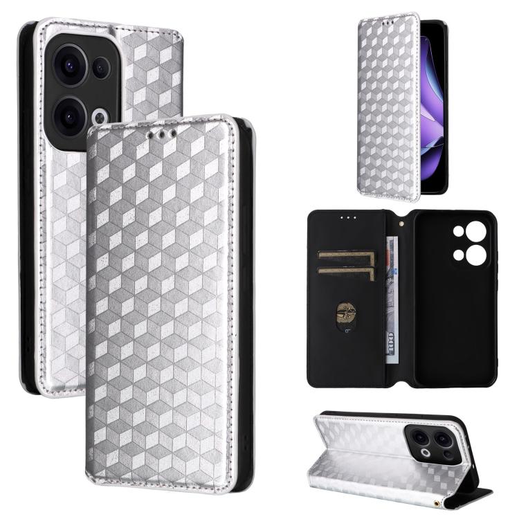 Cubic Grid Texture Flip Leather Phone Case, For OPPO A5x 5G / 4G Global, For OPPO A5 5G / 4G Global / A5M, For OPPO Reno14 Pro Global, For OPPO Reno14 Global, For OPPO K13 5G / K13X 5G / K12S 5G, For OPPO Find X8s+ 5G, For OPPO Find X8s 5G             ...