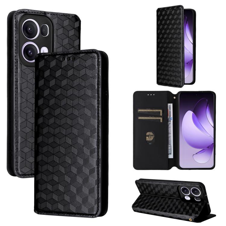 Cubic Grid Texture Flip Leather Phone Case, For OPPO A5x 5G / 4G Global, For OPPO A5 5G / 4G Global / A5M, For OPPO Reno14 Pro Global, For OPPO Reno14 Global, For OPPO K13 5G / K13X 5G / K12S 5G, For OPPO Find X8s+ 5G, For OPPO Find X8s 5G             ...