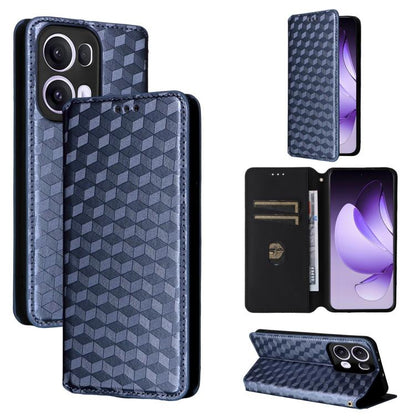 Cubic Grid Texture Flip Leather Phone Case, For OPPO A5x 5G / 4G Global, For OPPO A5 5G / 4G Global / A5M, For OPPO Reno14 Pro Global, For OPPO Reno14 Global, For OPPO K13 5G / K13X 5G / K12S 5G, For OPPO Find X8s+ 5G, For OPPO Find X8s 5G             ...