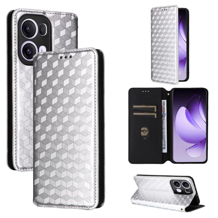 Cubic Grid Texture Flip Leather Phone Case, For OPPO A5x 5G / 4G Global, For OPPO A5 5G / 4G Global / A5M, For OPPO Reno14 Pro Global, For OPPO Reno14 Global, For OPPO K13 5G / K13X 5G / K12S 5G, For OPPO Find X8s+ 5G, For OPPO Find X8s 5G             ...
