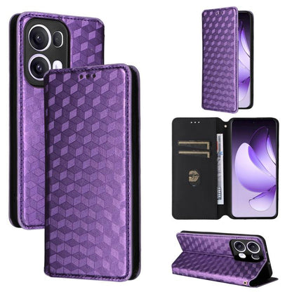 Cubic Grid Texture Flip Leather Phone Case, For OPPO A5x 5G / 4G Global, For OPPO A5 5G / 4G Global / A5M, For OPPO Reno14 Pro Global, For OPPO Reno14 Global, For OPPO K13 5G / K13X 5G / K12S 5G, For OPPO Find X8s+ 5G, For OPPO Find X8s 5G             ...