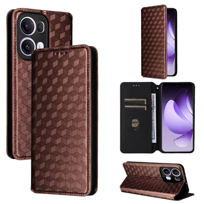 Cubic Grid Texture Flip Leather Phone Case, For OPPO A5x 5G / 4G Global, For OPPO A5 5G / 4G Global / A5M, For OPPO Reno14 Pro Global, For OPPO Reno14 Global, For OPPO K13 5G / K13X 5G / K12S 5G, For OPPO Find X8s+ 5G, For OPPO Find X8s 5G             ...