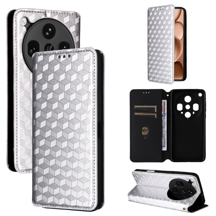 Cubic Grid Texture Flip Leather Phone Case, For OPPO A5x 5G / 4G Global, For OPPO A5 5G / 4G Global / A5M, For OPPO Reno14 Pro Global, For OPPO Reno14 Global, For OPPO K13 5G / K13X 5G / K12S 5G, For OPPO Find X8s+ 5G, For OPPO Find X8s 5G             ...