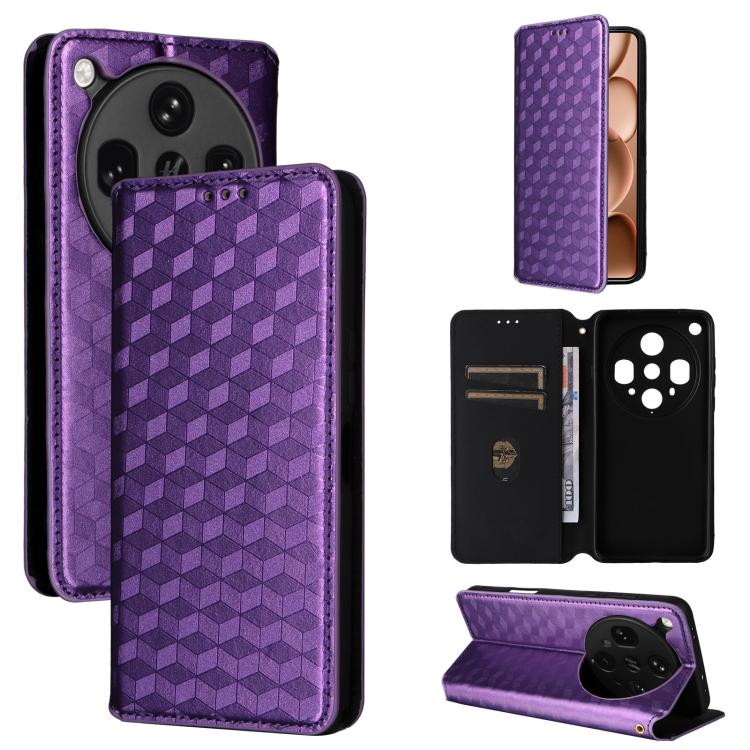 Cubic Grid Texture Flip Leather Phone Case, For OPPO A5x 5G / 4G Global, For OPPO A5 5G / 4G Global / A5M, For OPPO Reno14 Pro Global, For OPPO Reno14 Global, For OPPO K13 5G / K13X 5G / K12S 5G, For OPPO Find X8s+ 5G, For OPPO Find X8s 5G             ...