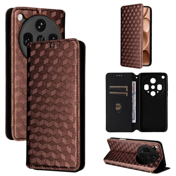 Cubic Grid Texture Flip Leather Phone Case, For OPPO A5x 5G / 4G Global, For OPPO A5 5G / 4G Global / A5M, For OPPO Reno14 Pro Global, For OPPO Reno14 Global, For OPPO K13 5G / K13X 5G / K12S 5G, For OPPO Find X8s+ 5G, For OPPO Find X8s 5G             ...