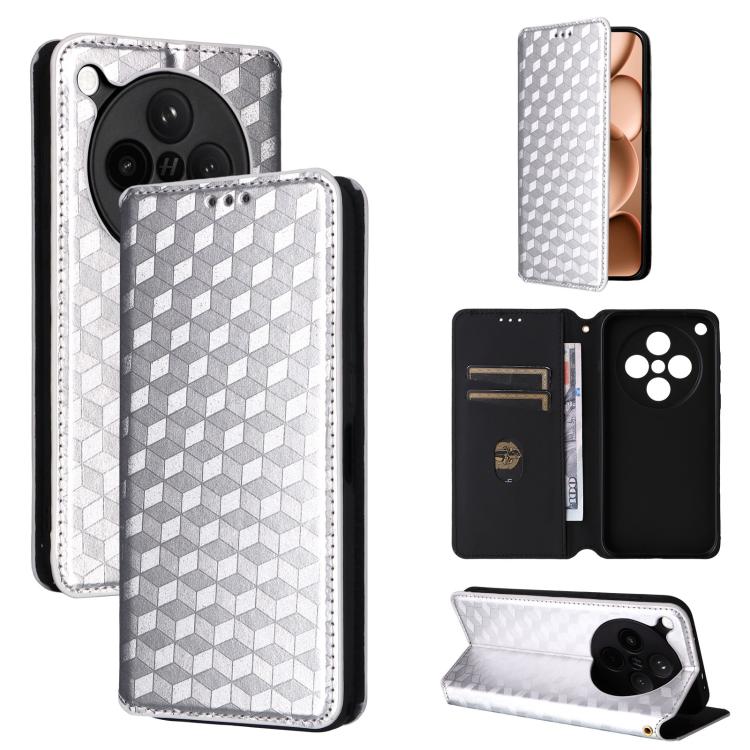 Cubic Grid Texture Flip Leather Phone Case, For OPPO A5x 5G / 4G Global, For OPPO A5 5G / 4G Global / A5M, For OPPO Reno14 Pro Global, For OPPO Reno14 Global, For OPPO K13 5G / K13X 5G / K12S 5G, For OPPO Find X8s+ 5G, For OPPO Find X8s 5G             ...