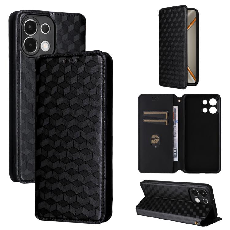 Cubic Grid Texture Flip Leather Phone Case, For OPPO A5x 5G / 4G Global, For OPPO A5 5G / 4G Global / A5M, For OPPO Reno14 Pro Global, For OPPO Reno14 Global, For OPPO K13 5G / K13X 5G / K12S 5G, For OPPO Find X8s+ 5G, For OPPO Find X8s 5G             ...