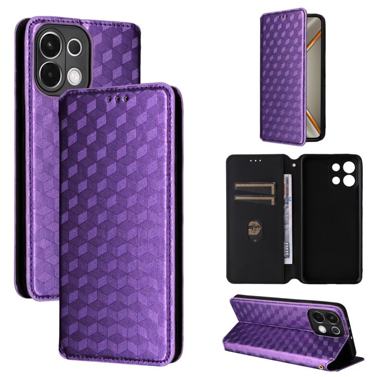Cubic Grid Texture Flip Leather Phone Case, For OPPO A5x 5G / 4G Global, For OPPO A5 5G / 4G Global / A5M, For OPPO Reno14 Pro Global, For OPPO Reno14 Global, For OPPO K13 5G / K13X 5G / K12S 5G, For OPPO Find X8s+ 5G, For OPPO Find X8s 5G             ...