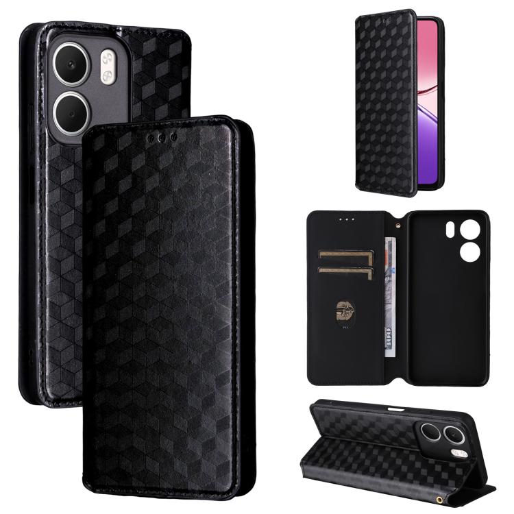 Cubic Grid Texture Flip Leather Phone Case, For OPPO A5x 5G / 4G Global, For OPPO A5 5G / 4G Global / A5M, For OPPO Reno14 Pro Global, For OPPO Reno14 Global, For OPPO K13 5G / K13X 5G / K12S 5G, For OPPO Find X8s+ 5G, For OPPO Find X8s 5G             ...