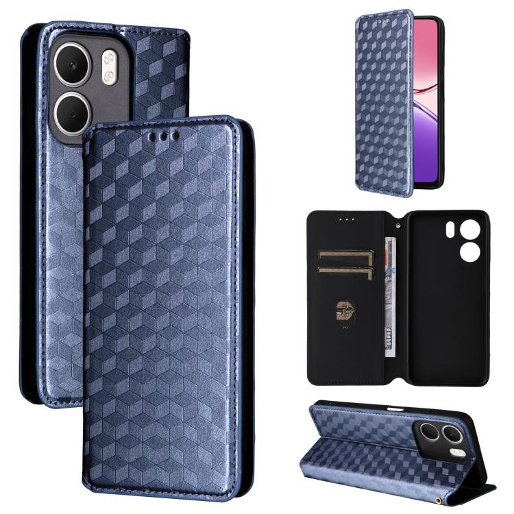 Cubic Grid Texture Flip Leather Phone Case, For OPPO A5x 5G / 4G Global, For OPPO A5 5G / 4G Global / A5M, For OPPO Reno14 Pro Global, For OPPO Reno14 Global, For OPPO K13 5G / K13X 5G / K12S 5G, For OPPO Find X8s+ 5G, For OPPO Find X8s 5G             ...